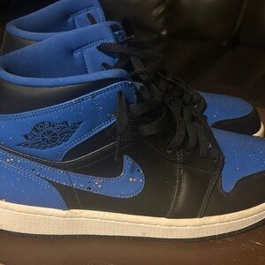 Air Jordan 1 Mid Royal Paint Splatter🔵⚪️